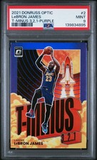 2021 PANINI DONRUSS OPTIC T-MINUS 3...2...1... PURPLE #2 LEBRON JAMES PSA 9