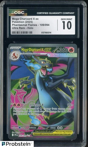 2025 Pokemon PFL EN Ultra Rare #109 Mega Charizard X ex CGC 10 GEM MINT