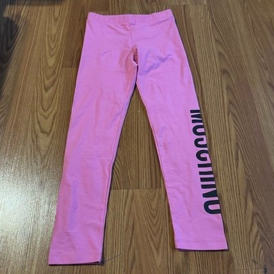 Moschino Teen Pink Leggings Size 10 Streetwear Fashion Designer Lounge Athletic