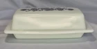Vintage Pyrex Old Town Blue Milk Glass Covered Butter Dish 7" x 3" USA
