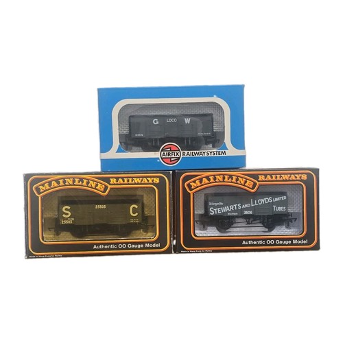 3x VAGONES MINERALES AIRFIX MAINLINE OO GAUGE 20T SC GW LOCO CARBÓN 3506 STEWARTS... | Condition: Used