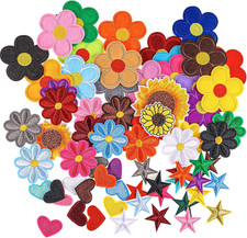 70 Pcs Embroidered Iron on Patches on Patches for Clothing Assorted Styles