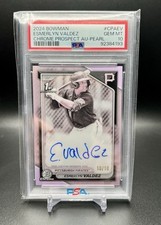 PSA 10 2024 1st Bowman Chrome Auto ESMERLYN VALDEZ 10/10 Pearl Refractor Bookend