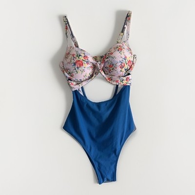 NWOT Monokini Floral Twist Cutout One Piece Swimsuit Swim Beachsissi Beach Pool
