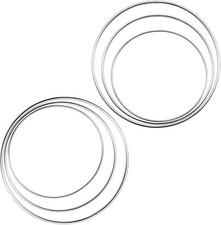Dream Catcher Rings Set, 6 Pcs Silver Metal Hoops in 3 Sizes
