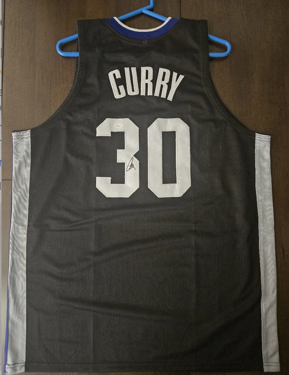 🔥 Stephen Curry Signed Custom Jersey – JSA COA – Black/White