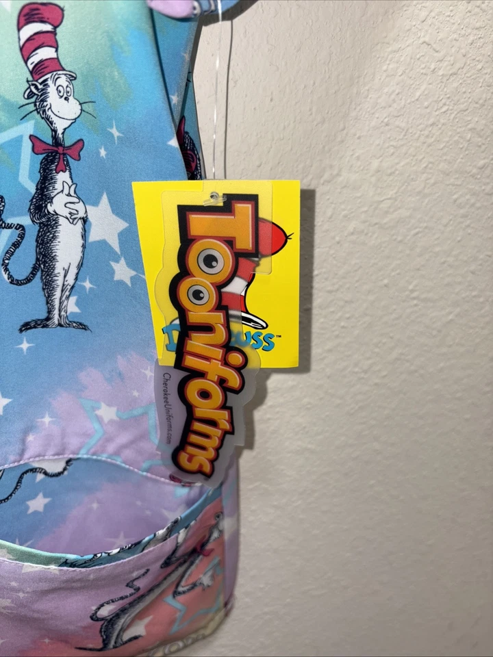 Oh The Places You’ll Go -Cherokee Scrubs Tooniforms Dr. Seuss V -Top Large - Image 2 of 4