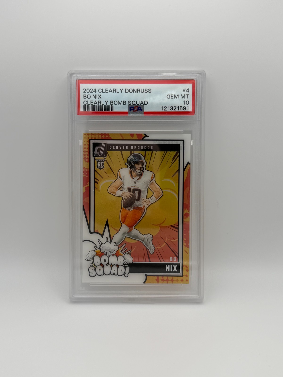 Bo Nix Panini Clearly Donruss Clearly Bomb Squad #4 Base
