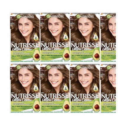8 x Garnier Nutrisse Ultra Crème Dauerhafte Haarfarbe 6 Karamell Dunkelblond