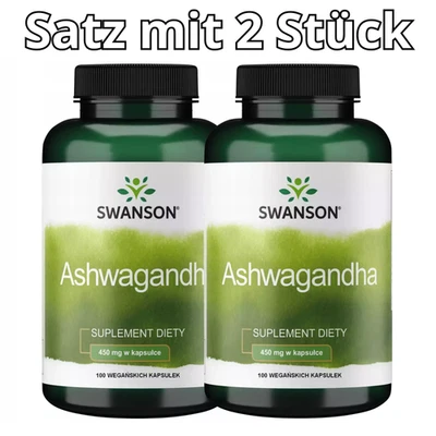 SWANSON 2x Ashwagandha 450mg 100 Kapseln Indischer Ginseng Ergänzungsmittel