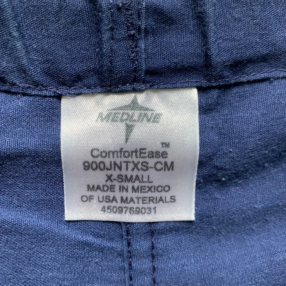 Pantalones Médicos Medline Comfort Ease Unisex XS Azul Marino Uniforme Médico Bolsillos Foto 3 de 4