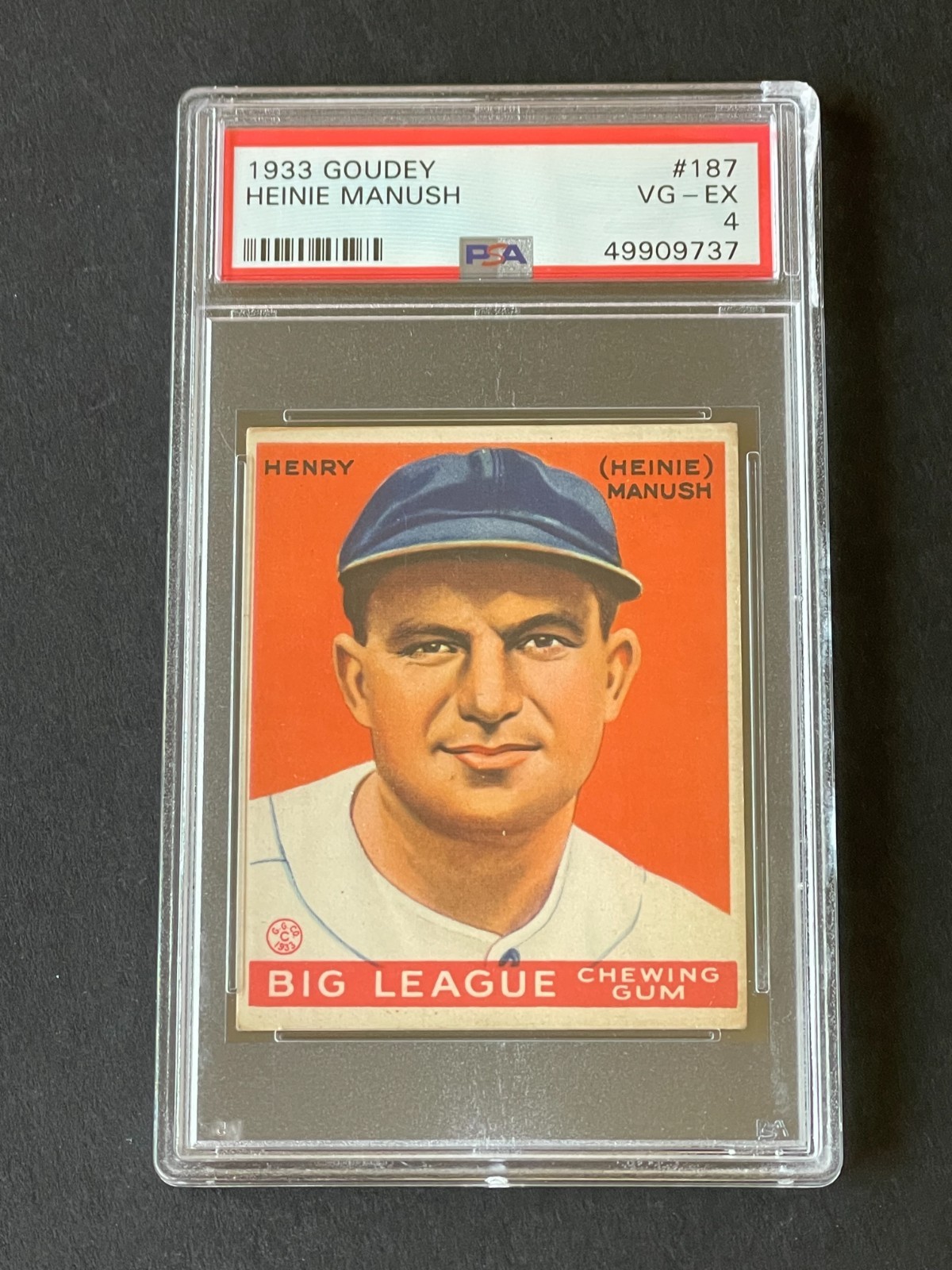 1933 Goudey Heinie Manush PSA 4 VG-EX #187