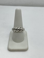 925 Sterling Silver Vintage Raised Ribbed Ring Size 9 6.9g