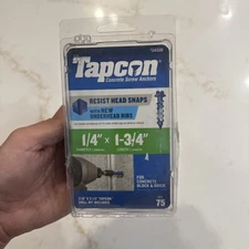 TAPCON 1/4" in. X 1-3/4" in. Steel Hex Head Concrete Anchors - 75 pk  - Read