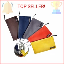 TENGYES Canvas Tool Pouch Zipper Bag - 5 Pack Utility Bags Heavy Duty Metal Zipp
