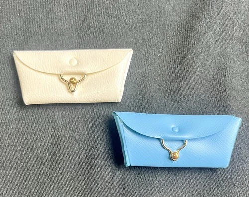 Vintage Barbie Doll Purses Blue White Plastic Clutch Handbags Lot 2