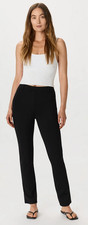 Quince Ultra Stretch Ponte Straight Leg Pants Womens LRG Tall Black Pull On *NWT