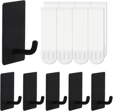 5 Pcs Towel Hooks with Removable Strips for Hanging，Adhesive Wall Hooks Heavy Du