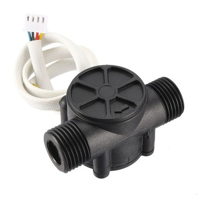 G1/2 Hall Effect Water Flow Sensor Switch Counter DC5V 1-30L/min YF-S201 4 Wire