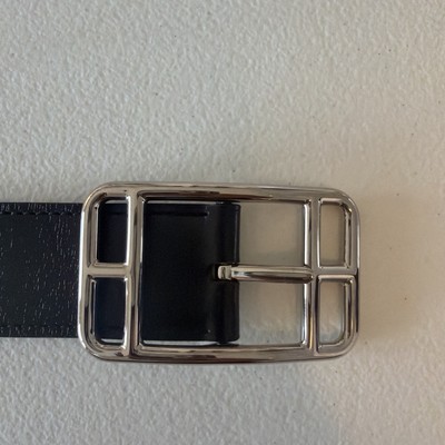 Hermes Cape Cod 32 Belt Reversible Leather Blue Marine Malachite Box Calf Togo Hermes blue leather belt - Gem main image 3
