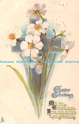 R420609 Ostergrüße Narzissen Stecken Ostern Serie Nr E 3738 1911