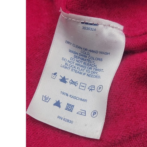 Lands End Sweater Women M 10/12 Red Cashmere Minimalist Preppy Holiday Career - Picture 7 of 10