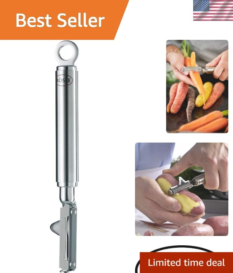 Lightweight 7.5-Inch Left-Handed Stainless Steel Peeler - Effortless Peeling