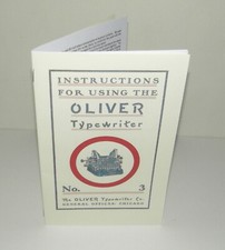 Oliver 3 Typewriter Instruction Manual and Brochure thumbnail