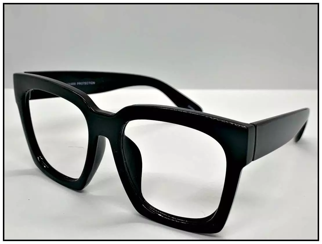 Square black sales eyeglass frames