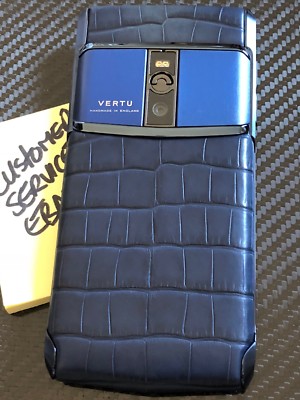Brand NEW Genuine Vertu Signature Touch 5.2'' Pure Navy Alligator Super RARE 