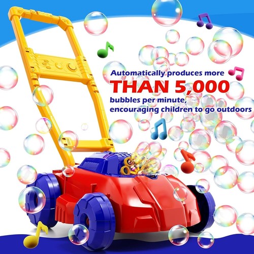 Bubble Lawn Mower for Toddlers Bubble Makers for Kids Summer O/door Backyard Toy - Picture 2 of 7