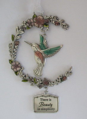 B2 There is beauty in simplicity hummingbird GARDEN BLESSINGS Ornament Ganz