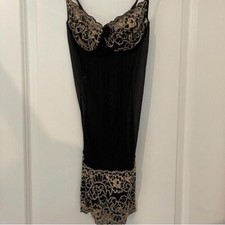 Lacy Floral Two Toned Lingerie Slip Made of Sheer Mesh Embroidery