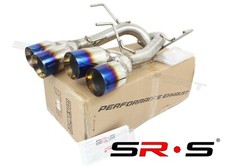 Srs Axleback Quad Tip Exhaust Burnt Burn 4 Tips Double Wall For 11-14 Wrx Sti