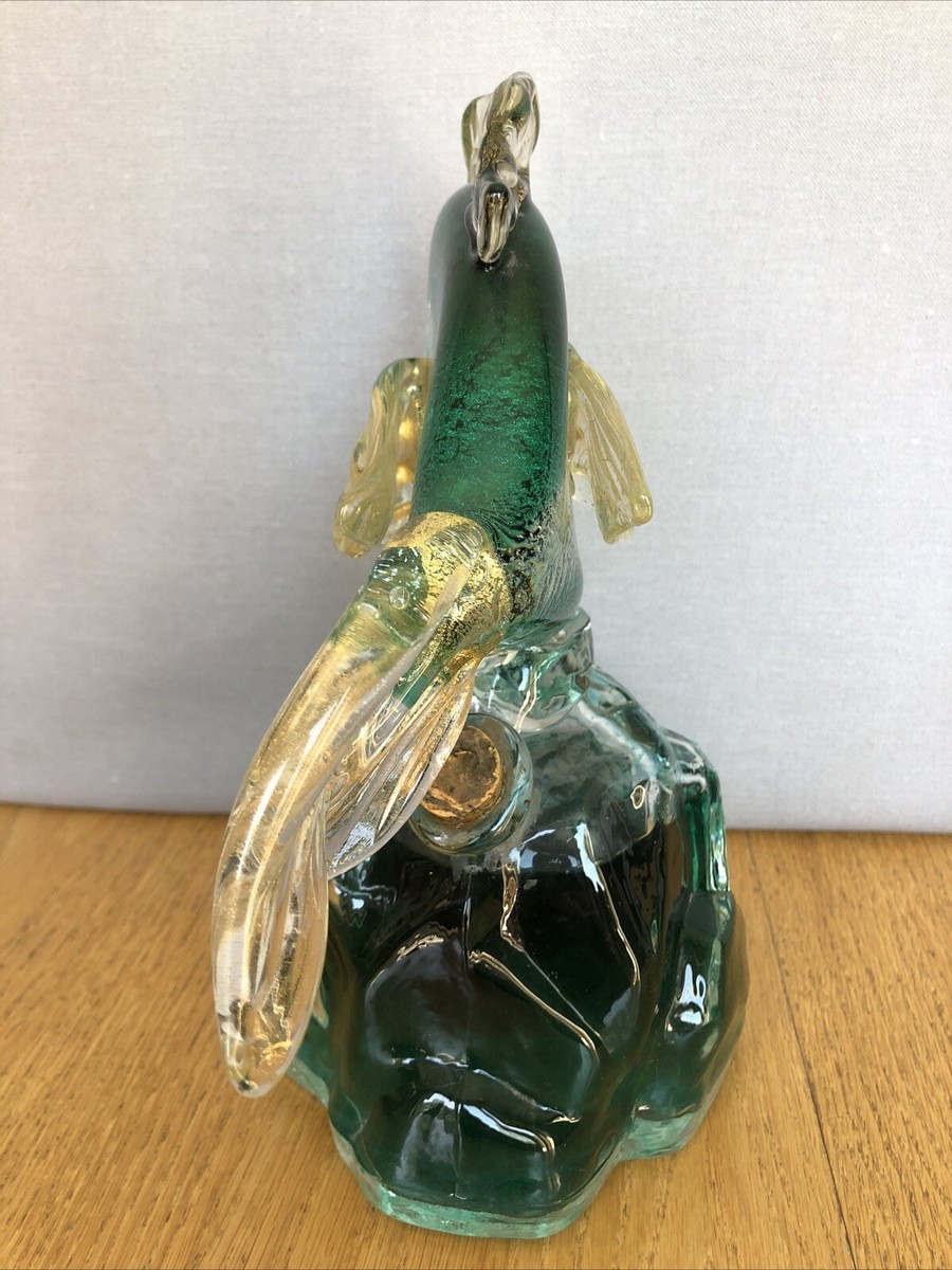 Murano Venetian Glass GIROLAMO LUXARDO Wine Fish Decanter Emerald