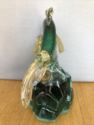 Murano Venetian Glass GIROLAMO LUXARDO Wine Fish Decanter Emerald
