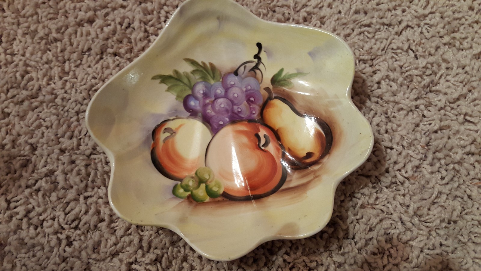 Vintage Japanese Ucagco Ceramics Scalloped Plate with Fruit eBay