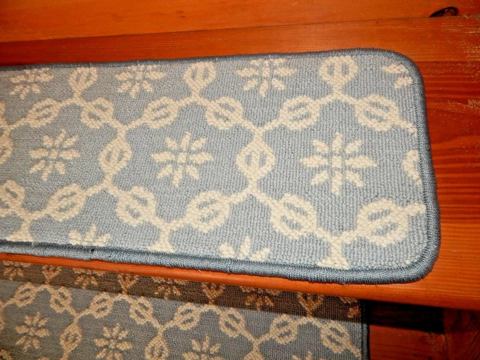 14 = peldaños de escalera de alfombra de lana tejida de 9"" x 30"" paso. Foto 4 de 4
