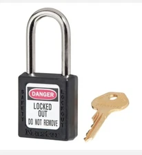 Master Lock 410BLK KD Safety Padlock Black, Keyed Different 1 Key (QTY 3)