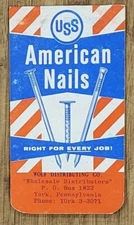 1946 Writing Pad USS American Nails Wolf Distributing York Pennsylvania