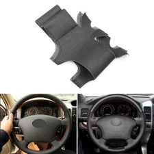 Perforated Leather Steering Wheel Cover Trim For Toyota Land Cruiser Prado Hilux
