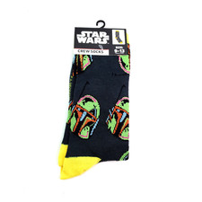 Disney Star Wars Mandalorian Adult Size 9-13 Novelty Graphic Crew Socks 1 Pack