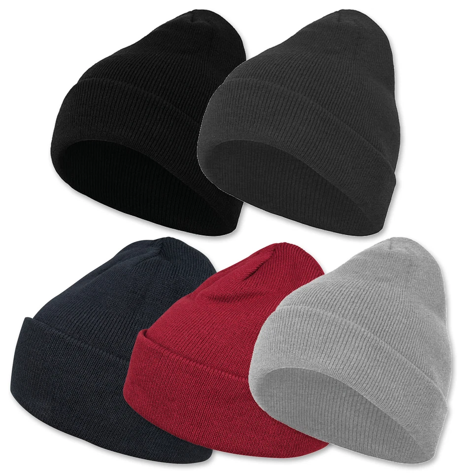 Build Your Brand Heavy Knit Beanie Mütze - Winter Warm Strickmütze BY001