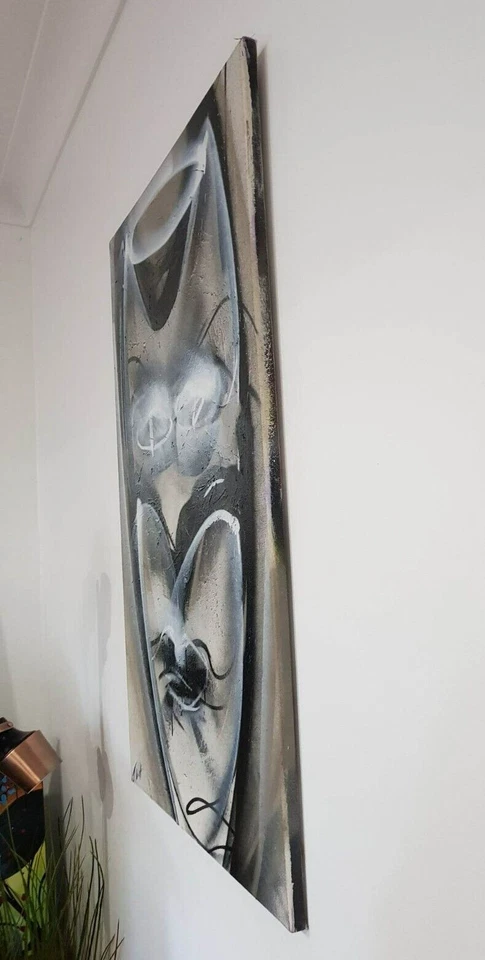 TOM WATTS Batman "FANTASMA" Arte Pop CABALLERO OSCURO Pintura Abstracta Lienzo 90x60cm Foto 3 de 4