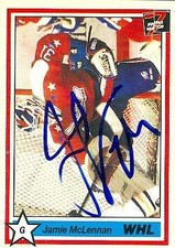 Jamie McLennan autographed Hockey Card (Mlethbridge) 1991 7th Inning Sketch #129