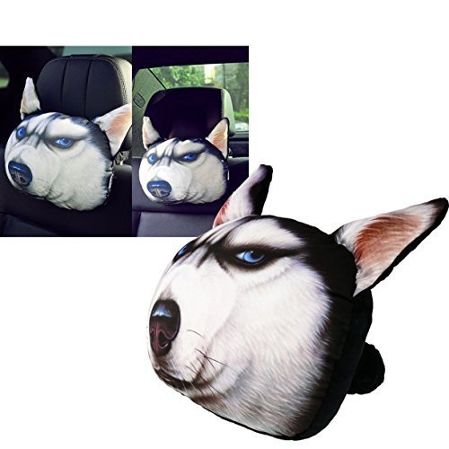 TRAVEL PILLOW – WHITE DOG FACE DESIGN – FREE SHIPPING AND HANDLING
