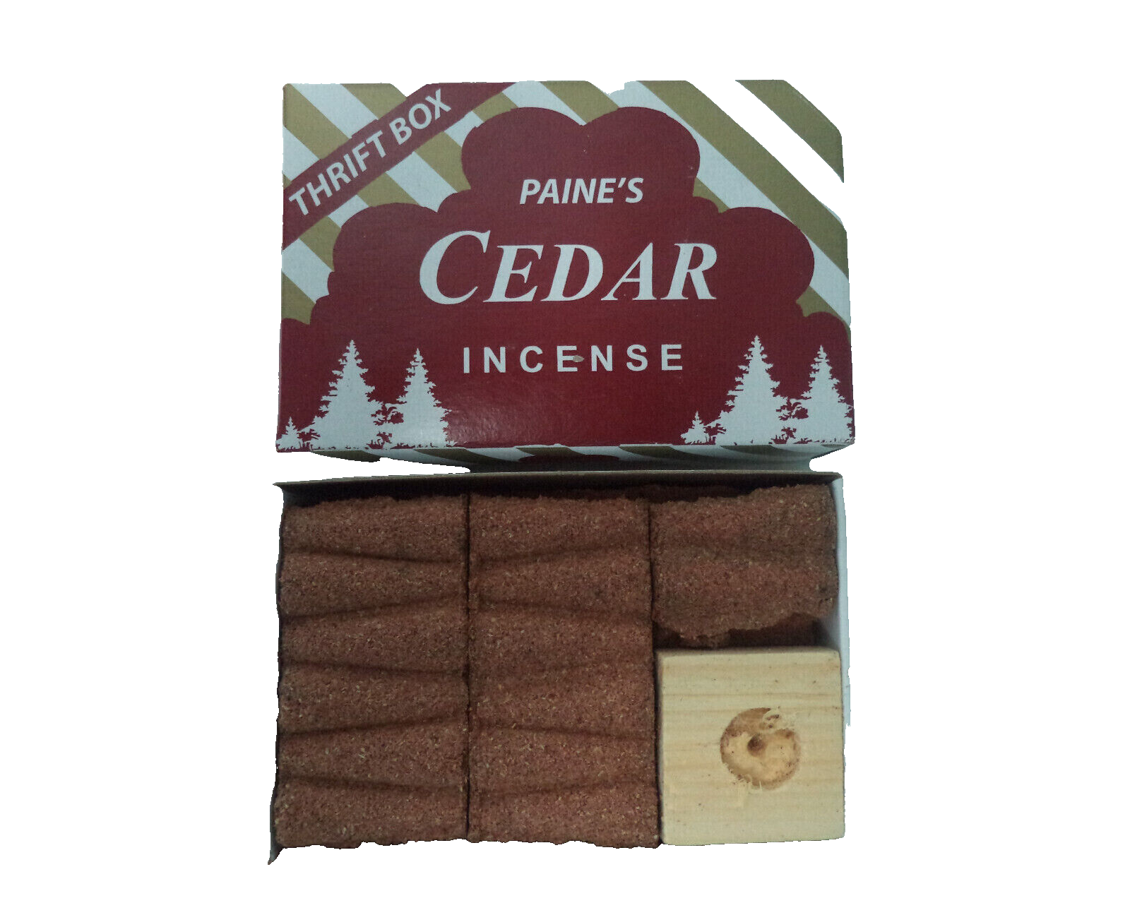 INCENSE & BURNER comes w/ 50 Red Cedar Cones Paine's wood holder lodge