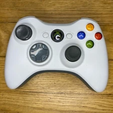 Microsoft Xbox 360 White Wireless Controller Tested Works Authentic