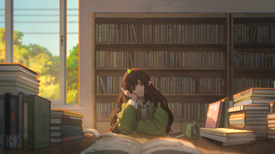 Anime hua ming wink elves girls library books yun Playmat Game Mat Desk
