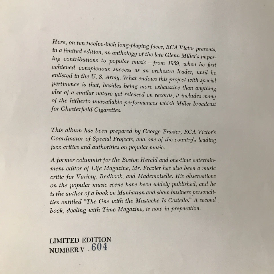 Glenn Miller And His Orchestra Stamped Limited Edition #604 - Image 4 of 4